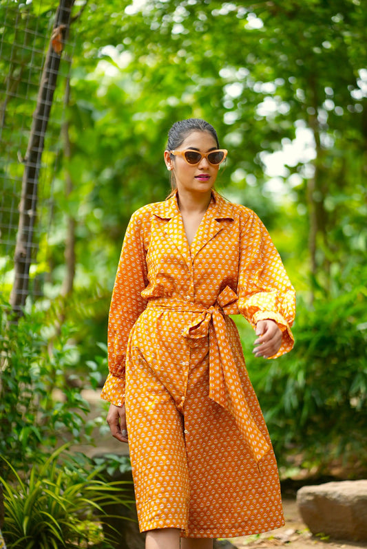Tie belt shirt dress