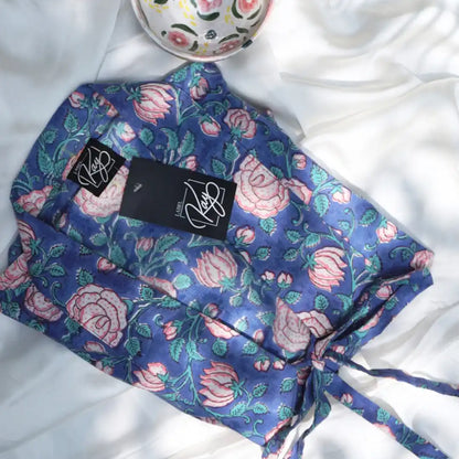 Blue Balloon Sleeve Top