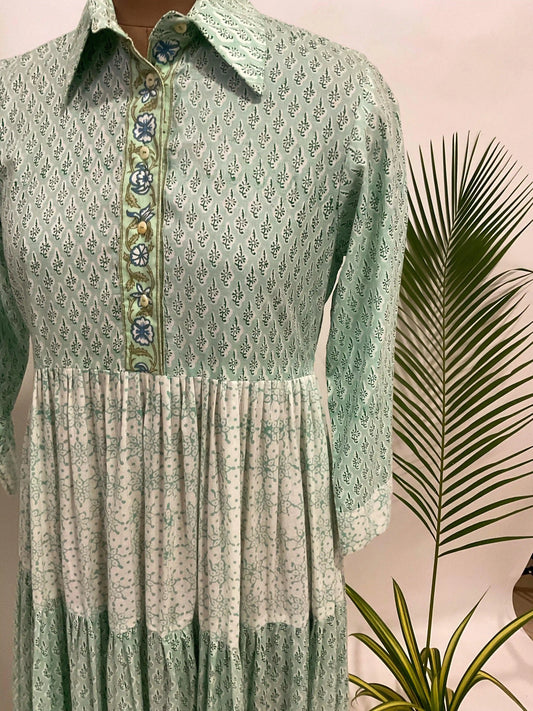 Tiered shirt dress
